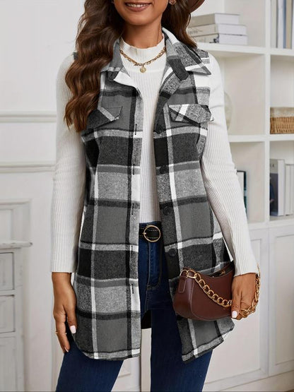 Plaid Print Vest