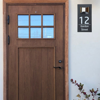 Personalized Solar Modern Door Plaque