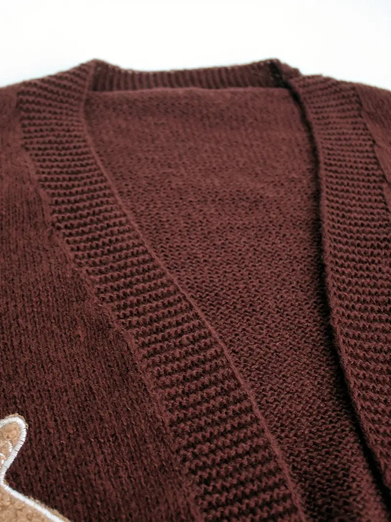 Gingerbread Man Crop Knit Cardigan