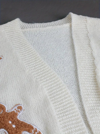 Gingerbread Man Crop Knit Cardigan