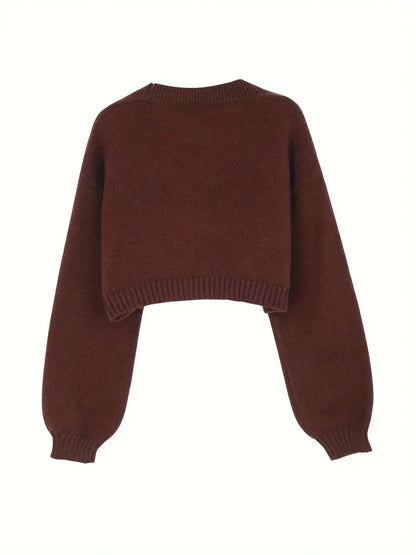 Gingerbread Man Crop Knit Cardigan