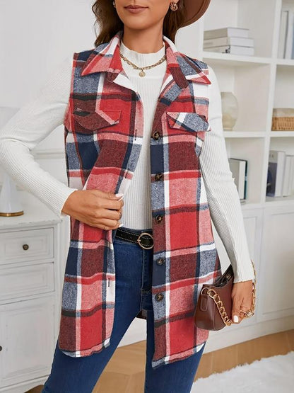 Plaid Print Vest