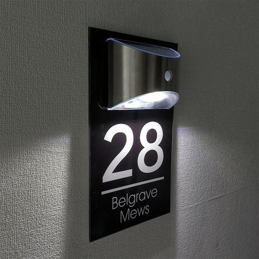 Personalized Solar Modern Door Plaque