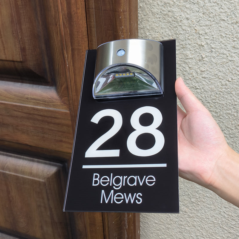 Personalized Solar Modern Door Plaque